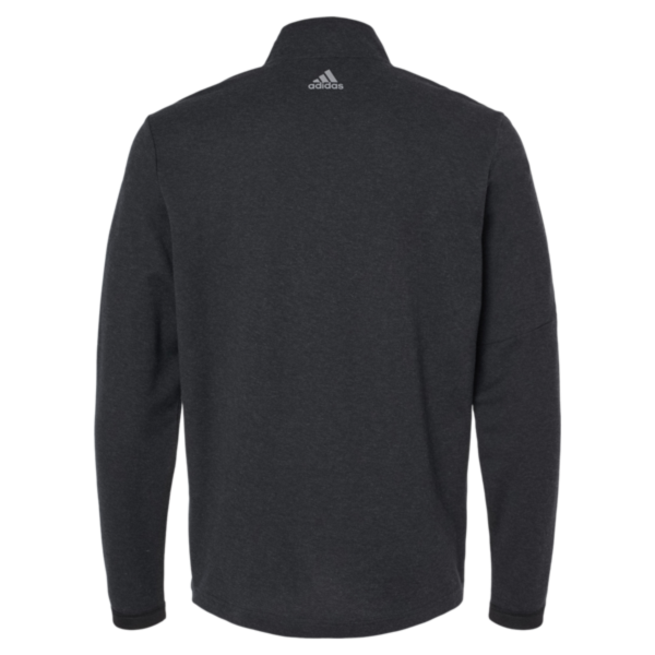 Adidas Men's 3-Stripes Quarter-Zip Sweater Pullover, Black Melange, Back view