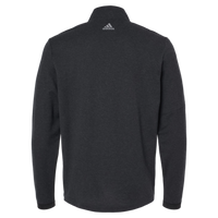 Adidas Men's 3-Stripes Quarter-Zip Sweater Pullover, Black Melange, Back view