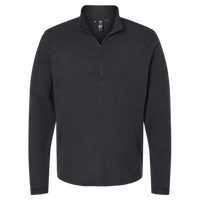 Adidas Men's 3-Stripes Quarter-Zip Sweater Pullover, Black Melange, Front view