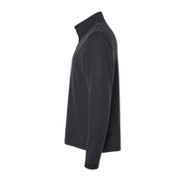 Adidas Men's 3-Stripes Quarter-Zip Sweater Pullover, Black Melange, Left Sleeve view