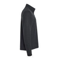 Adidas Men's 3-Stripes Quarter-Zip Sweater Pullover, Black Melange, Right Sleeve view