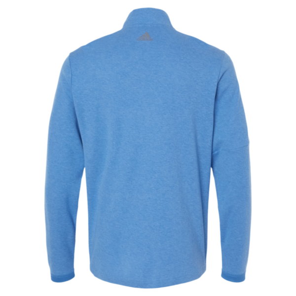 Adidas Men's 3-Stripes Quarter-Zip Sweater Pullover, Focus Blue Melange, Back view