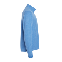 Adidas Men's 3-Stripes Quarter-Zip Sweater Pullover, Focus Blue Melange, Right Sleeve view