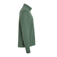 Adidas Men's 3-Stripes Quarter-Zip Sweater Pullover, Green Oxide Melange, Right Sleeve view