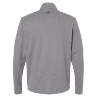 Adidas Men's 3-Stripes Quarter-Zip Sweater Pullover, Grey Three Melange, Back view
