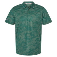 Adidas Men's All Over Camo Print Polo, Green Oxide, Front view