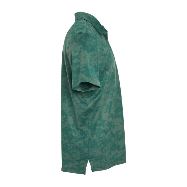 Adidas Men's All Over Camo Print Polo, Green Oxide, Right Sleeve view