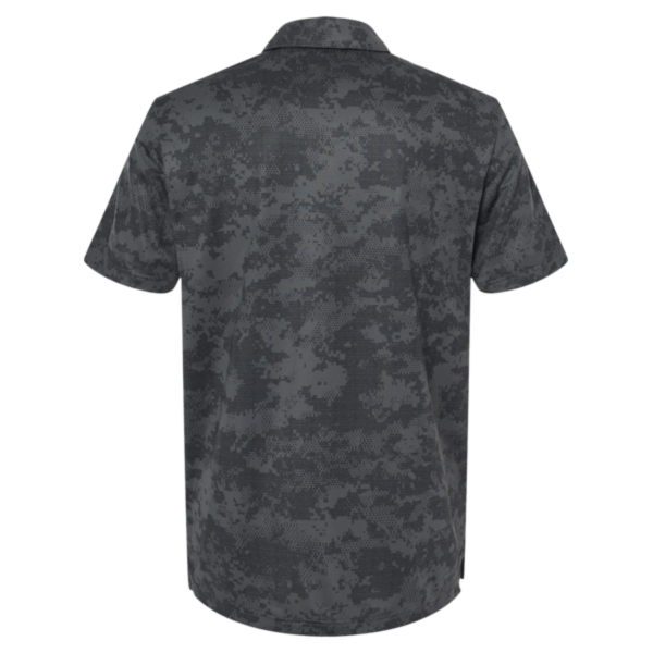 Adidas Men's All Over Camo Print Polo, Grey Six, Back view