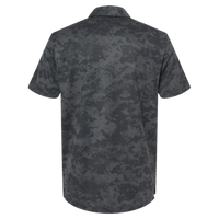Adidas Men's All Over Camo Print Polo, Grey Six, Back view