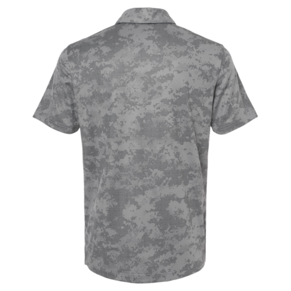 Adidas Men's All Over Camo Print Polo, Grey Three, Back view