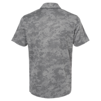 Adidas Men's All Over Camo Print Polo, Grey Three, Back view