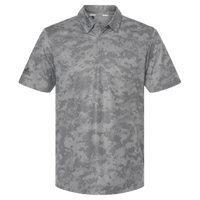 Adidas Men's All Over Camo Print Polo, Grey Three, Front view