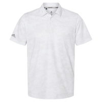 Adidas Men's All Over Camo Print Polo, White, Front view