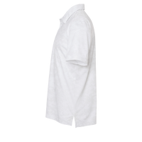 Adidas Men's All Over Camo Print Polo, White, Left Sleeve view