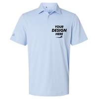 Adidas Men's Blended Polo, Blue Dawn Melange, Front view, Mockup