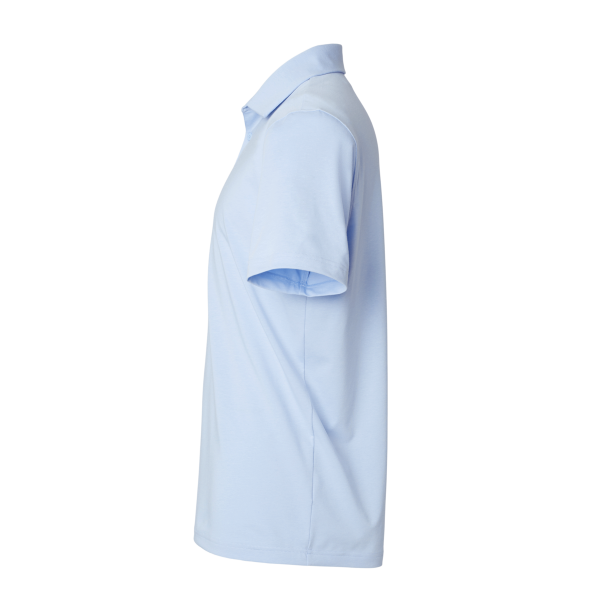 Adidas Men's Blended Polo, Blue Dawn Melange, Left Sleeve view