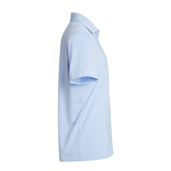 Adidas Men's Blended Polo, Blue Dawn Melange, Right Sleeve view