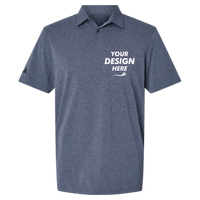 Adidas Men's Blended Polo, Collegiate Navy Melange, Front view, Mockup