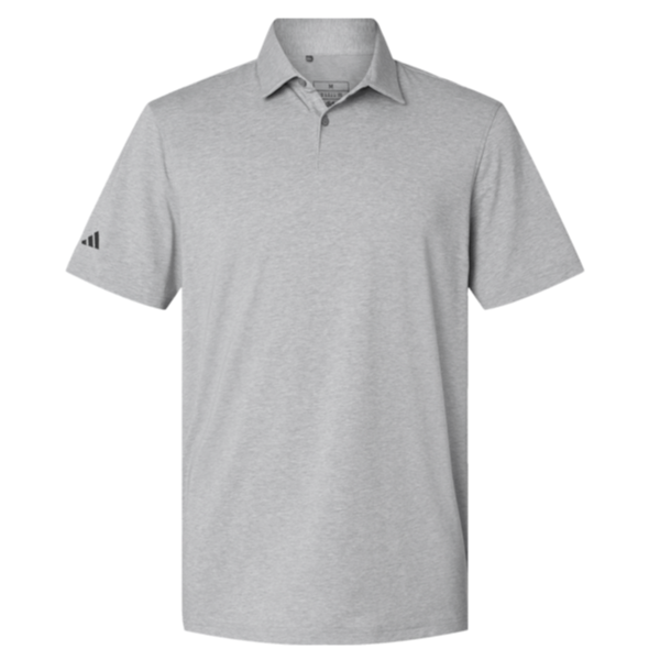 Adidas Men's Blended Polo, Grey Three Melange, Front view