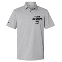 Adidas Men's Blended Polo, Grey Three Melange, Front view, Mockup