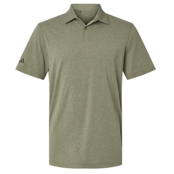 Adidas Men's Blended Polo, Olive Strata Melange, Front view