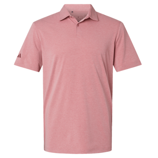 Adidas Men's Blended Polo, Pink Strata Melange, Front view