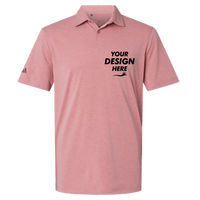 Adidas Men's Blended Polo, Pink Strata Melange, Front view, Mockup