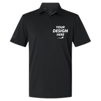 Adidas Men's Blended Polo, Solid Black, Front view, Mockup