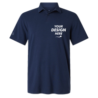 Adidas Men's Blended Polo, Solid Collegiate Navy, Front view, Mockup
