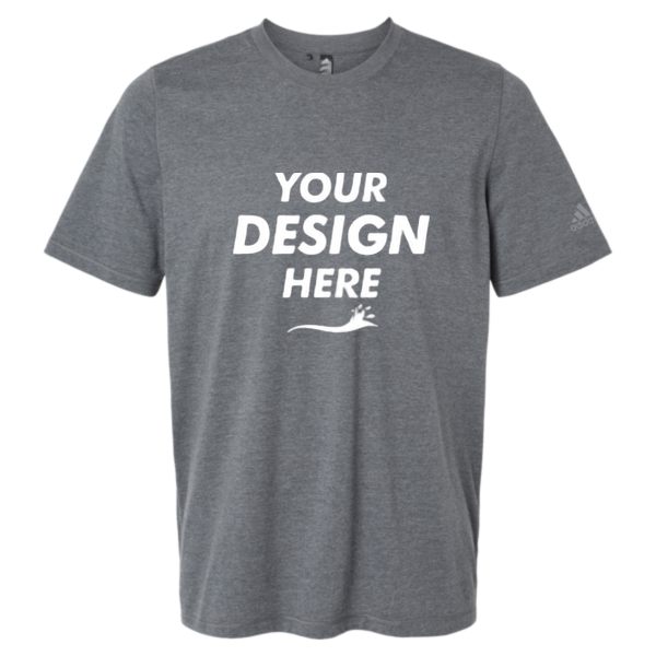 Adidas Men's Blended T-Shirt, Dark Grey Heather, Front view, Mockup