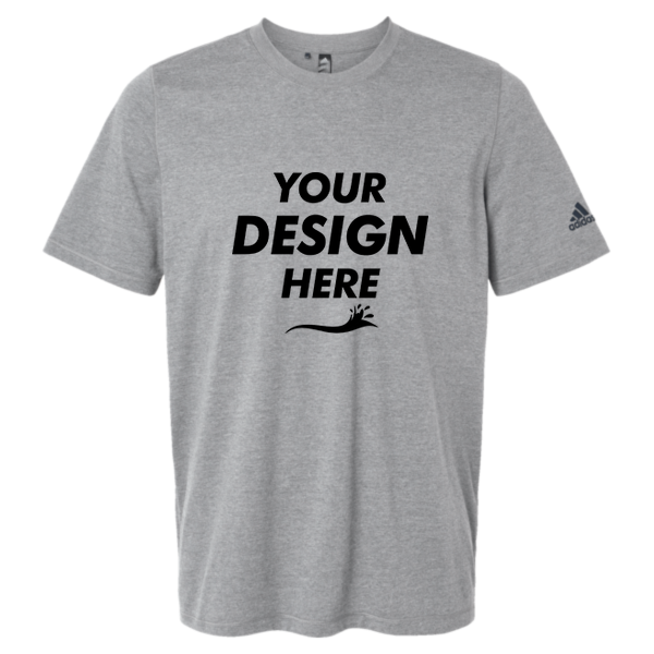 Adidas Men's Blended T-Shirt, Medium Grey Heather, Front view, Mockup