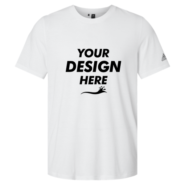 Adidas Men's Blended T-Shirt, White, Front view, Mockup