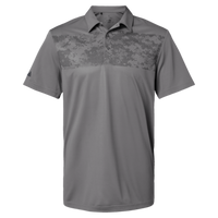 Adidas Men's Camo Chest Print Polo, Grey Three, Front view