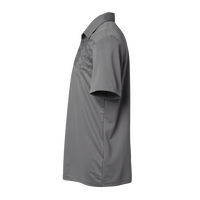 Adidas Men's Camo Chest Print Polo, Grey Three, Left Sleeve view