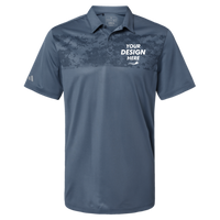 Adidas Men's Camo Chest Print Polo, Tech Ink, Front view, Mockup