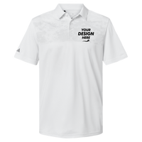 Adidas Men's Camo Chest Print Polo, White, Front view, Mockup