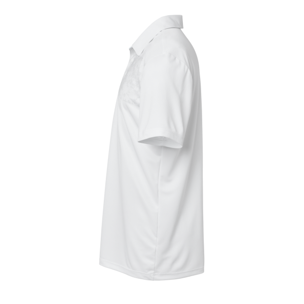 Adidas Men's Camo Chest Print Polo, White, Left Sleeve view