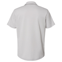 Adidas Men's Heathered Colorblocked 3-Stripes Polo, Grey Two Heather / Collegiate Navy Heather, Back view