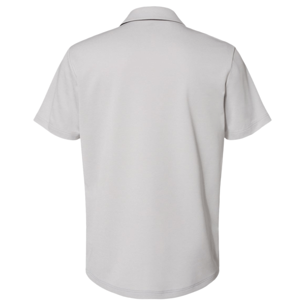 Adidas Men's Heathered Colorblocked 3-Stripes Polo, Grey Two Heather / Collegiate Royal Heather, Back view