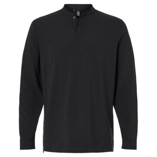 Adidas Men's Henley Long Sleeve T-Shirt, Black, Front view