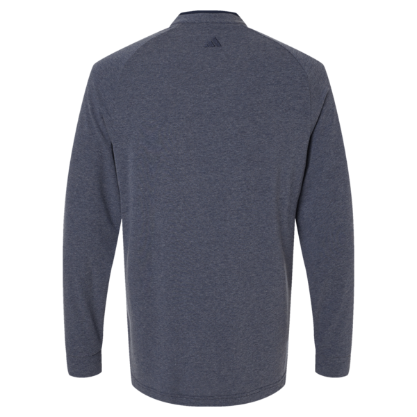 Adidas Men's Henley Long Sleeve T-Shirt, Collegiate Navy Melange, Back view