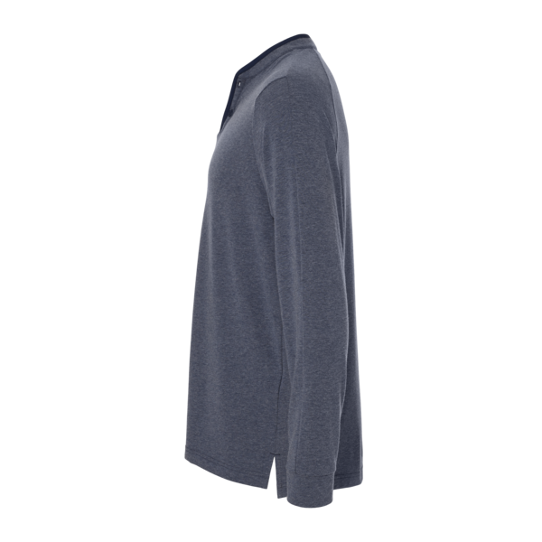 Adidas Men's Henley Long Sleeve T-Shirt, Collegiate Navy Melange, Left Sleeve view