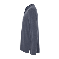 Adidas Men's Henley Long Sleeve T-Shirt, Collegiate Navy Melange, Left Sleeve view