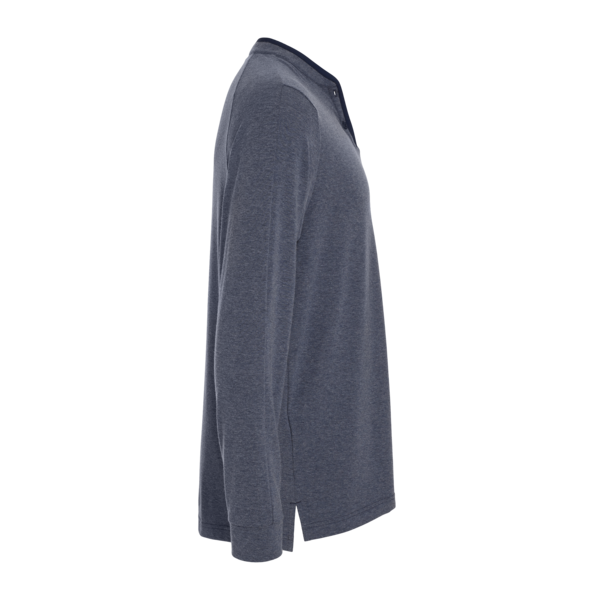 Adidas Men's Henley Long Sleeve T-Shirt, Collegiate Navy Melange, Right Sleeve view