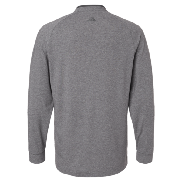 Adidas Men's Henley Long Sleeve T-Shirt, Grey Five Melange, Back view