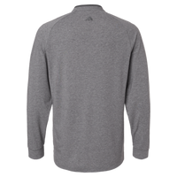 Adidas Men's Henley Long Sleeve T-Shirt, Grey Five Melange, Back view