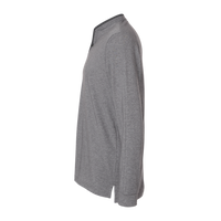 Adidas Men's Henley Long Sleeve T-Shirt, Grey Five Melange, Left Sleeve view