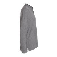 Adidas Men's Henley Long Sleeve T-Shirt, Grey Five Melange, Right Sleeve view