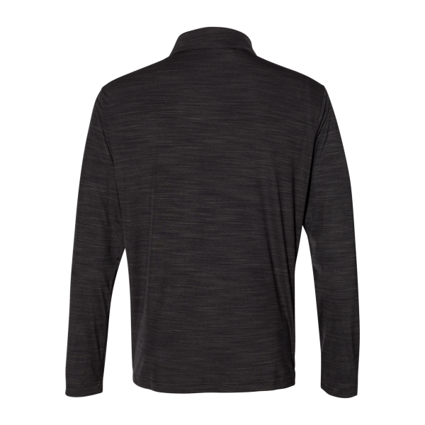 Adidas Men's Lightweight Mélange Quarter-Zip Pullover, Black Melange, Back view