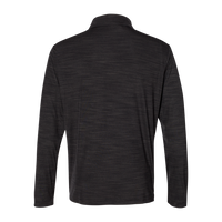 Adidas Men's Lightweight Mélange Quarter-Zip Pullover, Black Melange, Back view
